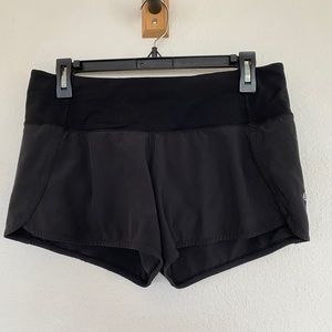 Lululemon black running shorts size 6